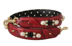 Dolce & Gabbana Elegant Red Python Leather Shoulder Strap