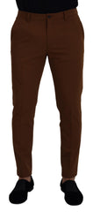 Dolce & Gabbana Brown Wool Chino Skinny Men Pants