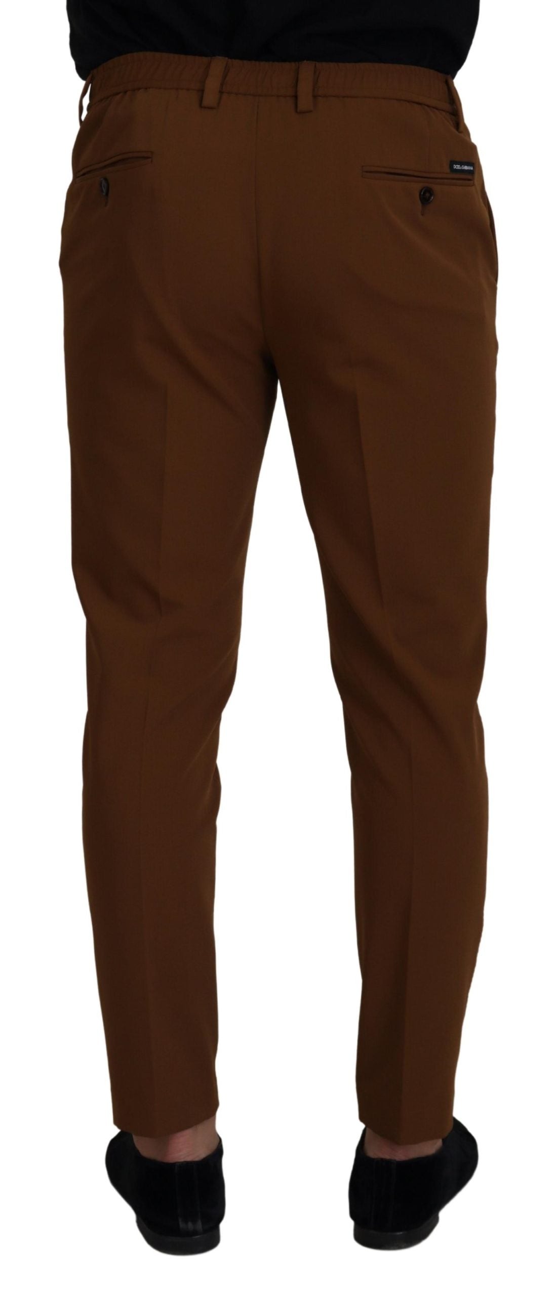 Dolce & Gabbana Brown Wool Chino Skinny Men Pants