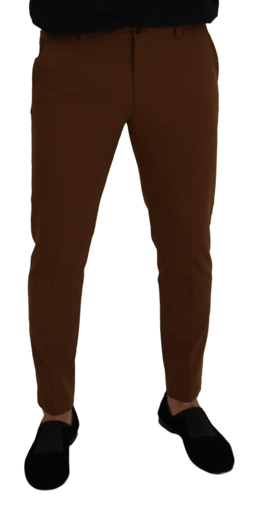 Dolce & Gabbana Brown Wool Chino Skinny Men Pants