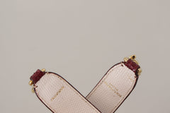 Dolce & Gabbana Elegant Python Leather Bag Strap in Bordeaux