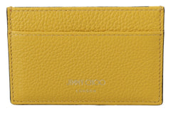 Jimmy Choo Aarna Yellow Leather Card Holder