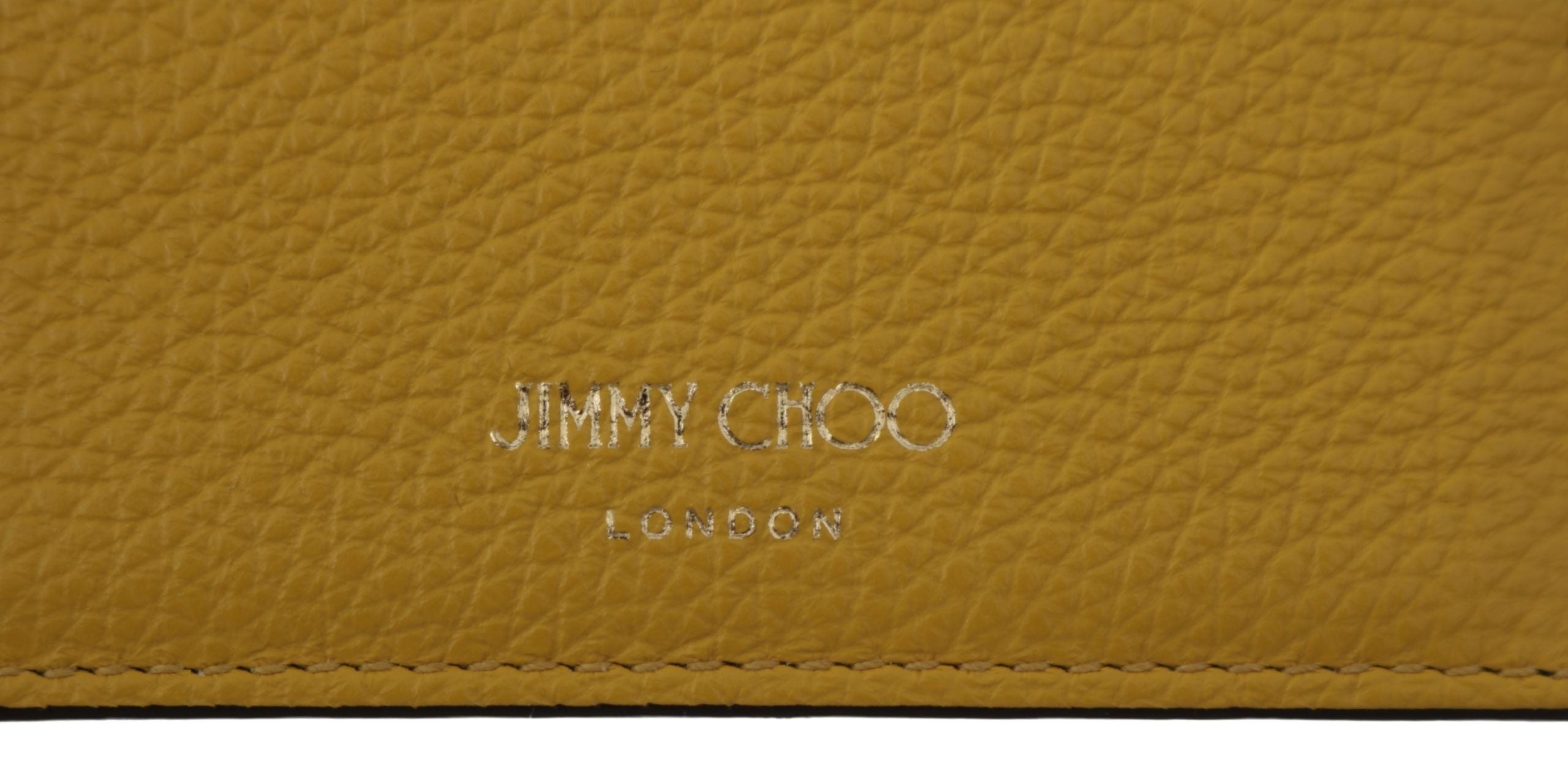 Jimmy Choo Aarna Yellow Leather Card Holder