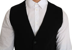 Dolce & Gabbana Sleek Black Cotton Formal Vest