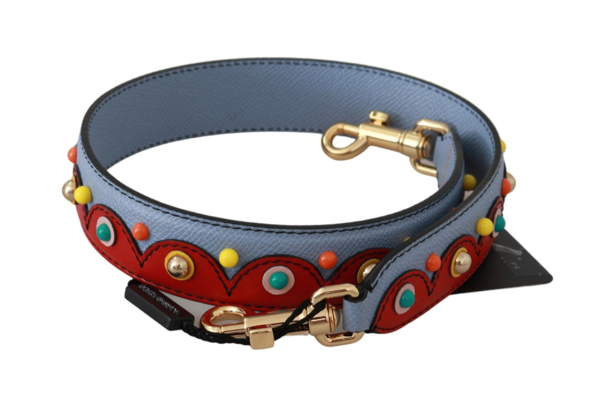 Dolce & Gabbana Elegant Blue Leather Shoulder Strap Accessory