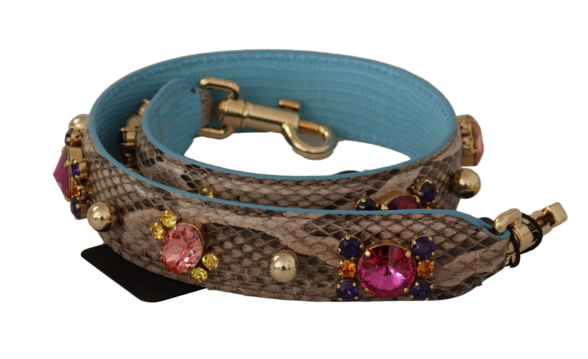 Dolce & Gabbana Elegant Python Leather Shoulder Strap Accessory