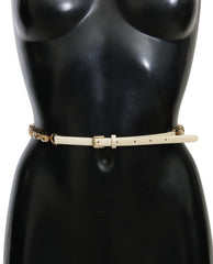 Dolce & Gabbana Champagne Crystal Embellished Leather Belt