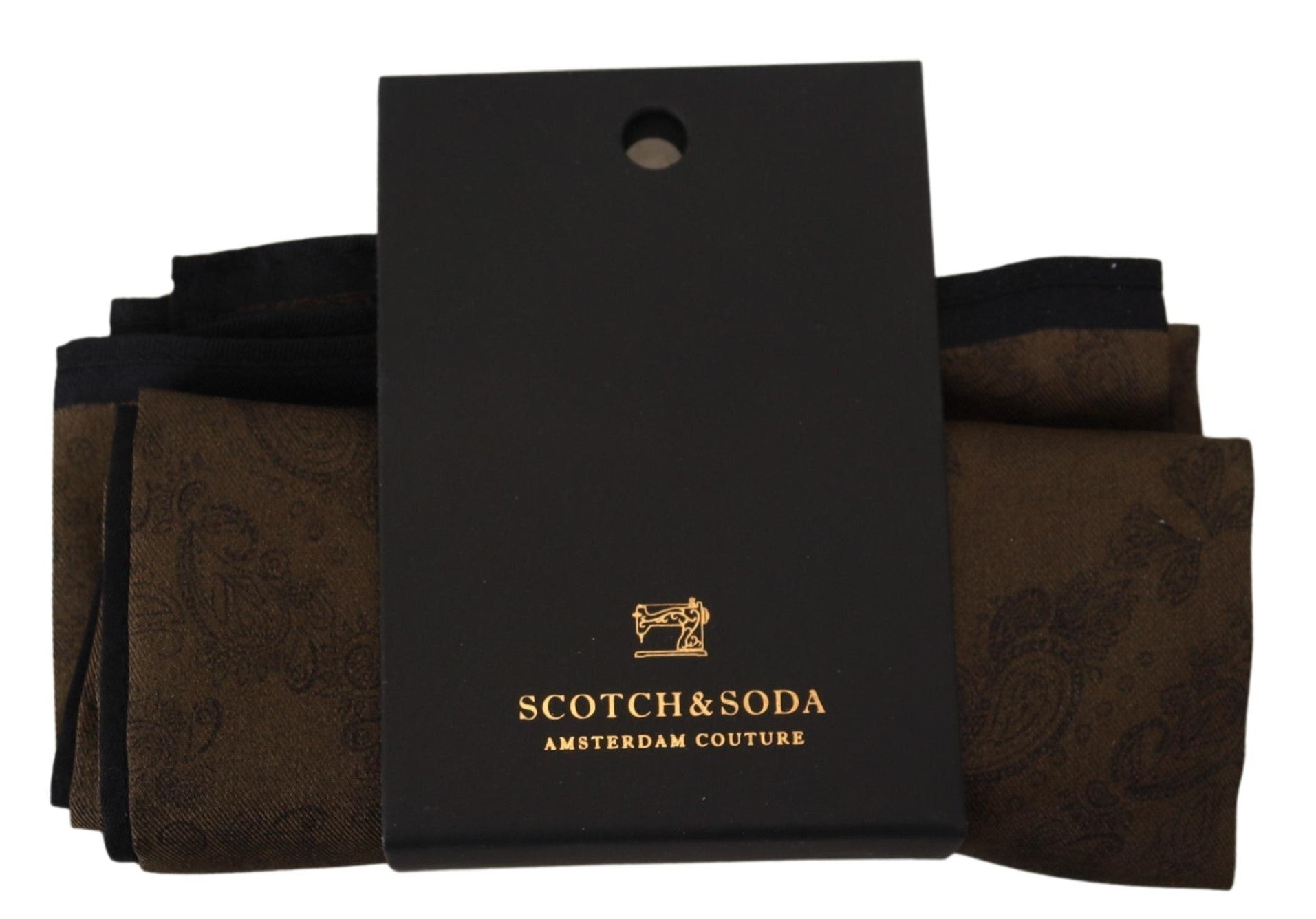 Scotch & Soda Brown Patterned Wrap Square Handkerchief Scarf