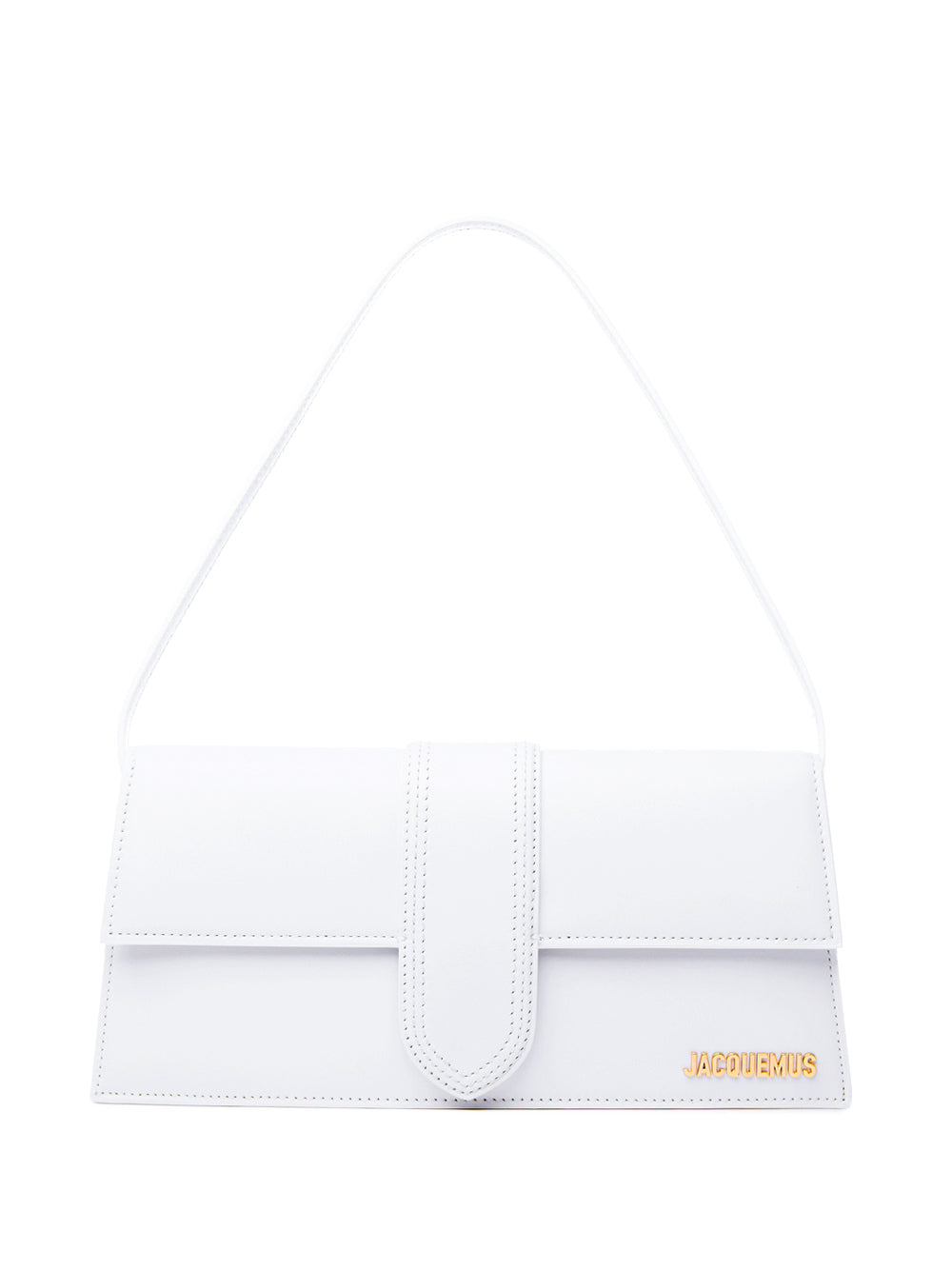 Jacquemus White Leather Le Bambino Long Shoulder Bag