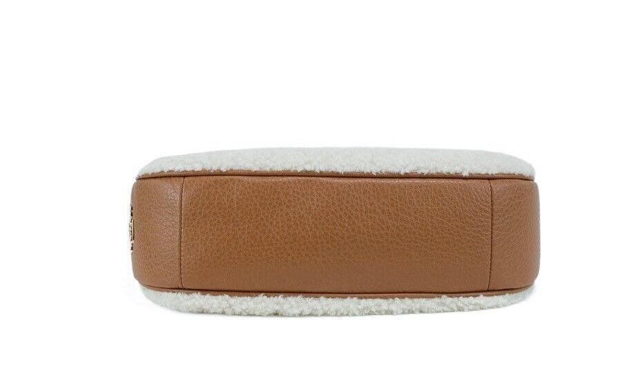COACH Teri Small Shearling Fur Leather Logo Motif Shoulder Handbag Purse
