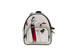 COACH Disney Cruella Motif Mini Pebbled Leather Court Backpack Bag