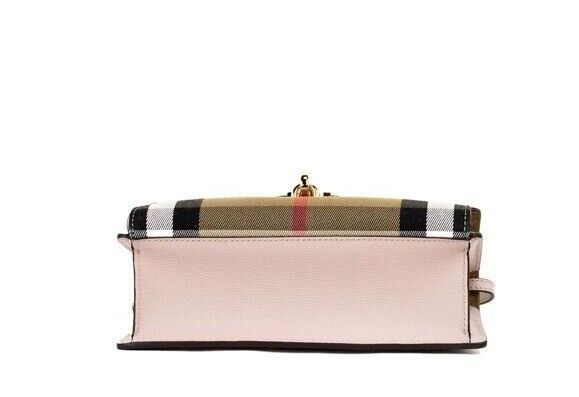 Burberry Macken Small Pale Orchid House Check Derby Leather Crossbody Bag Purse