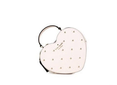 Kate Spade Love Shack Studded Rose Leather Top Handle Heart Crossbody Handbag