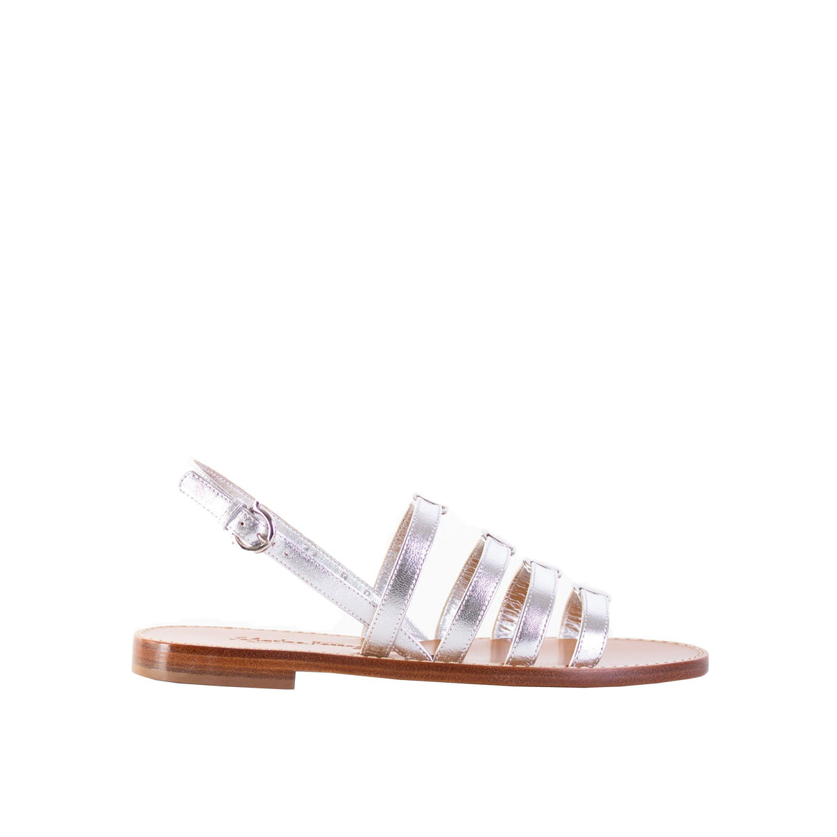 Salvatore Ferragamo Silver Leather Galilee Sandals