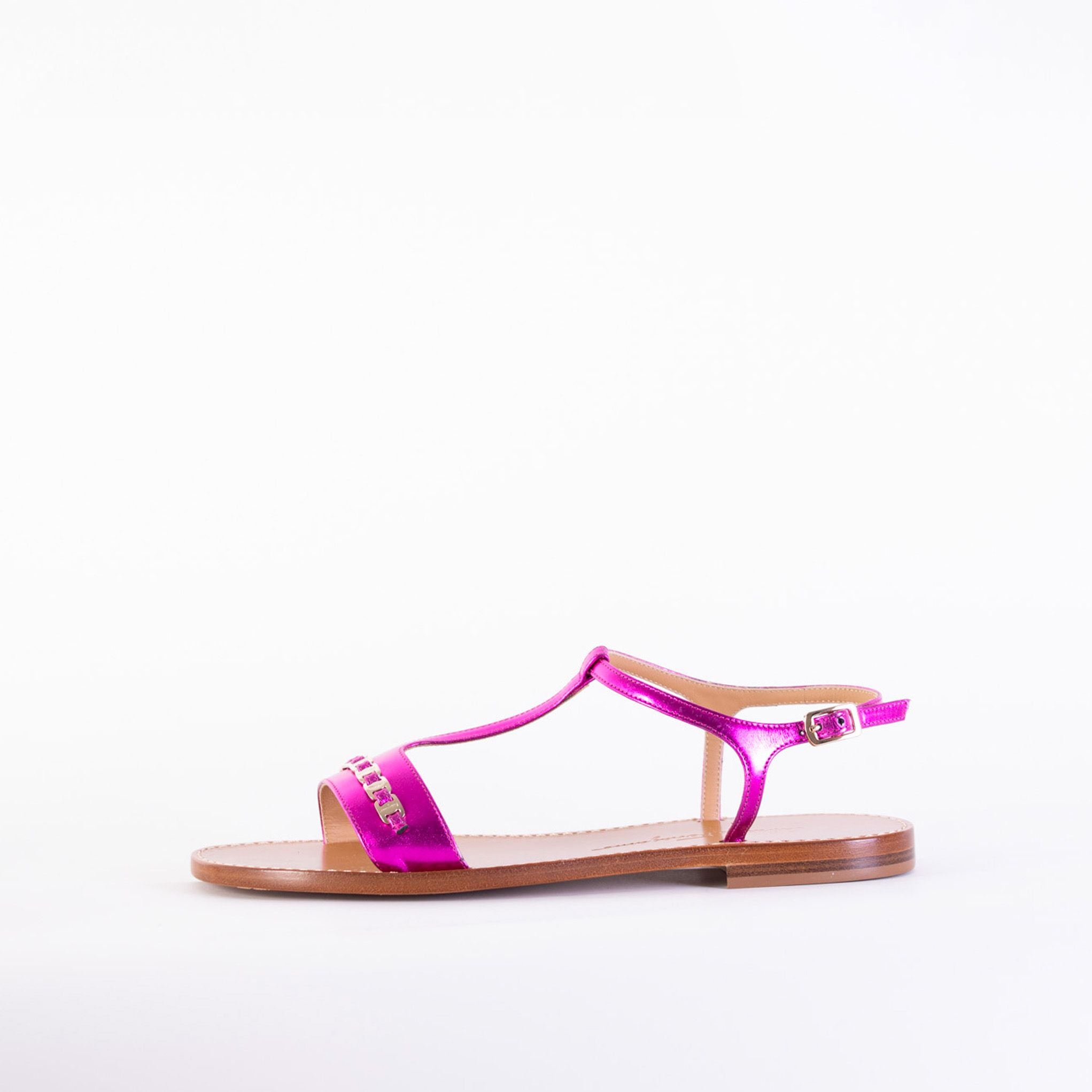 Salvatore Ferragamo Fuchsia Leather Tremiti Sandals