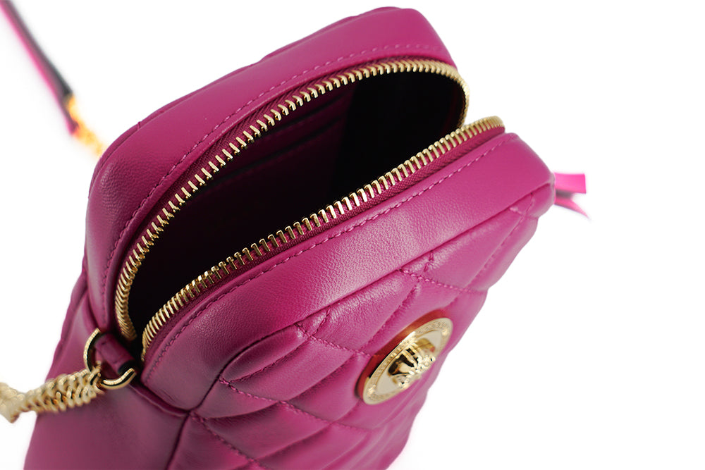 Versace Purple Quilted Nappa Leather Mini Crossbody bag