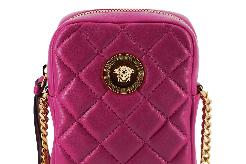 Versace Purple Quilted Nappa Leather Mini Crossbody bag