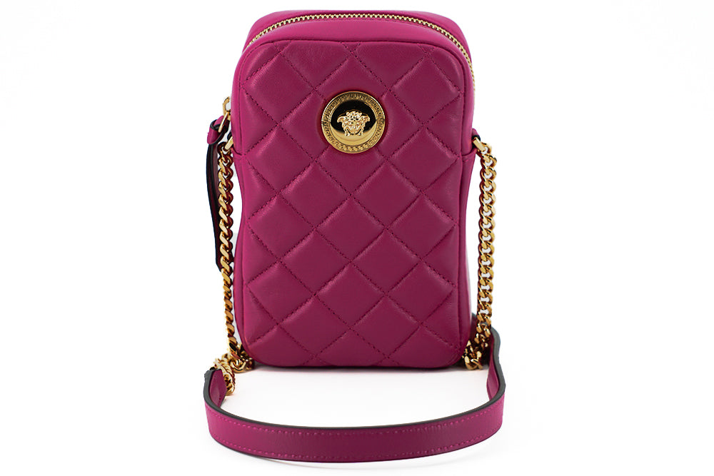 Versace Purple Quilted Nappa Leather Mini Crossbody bag