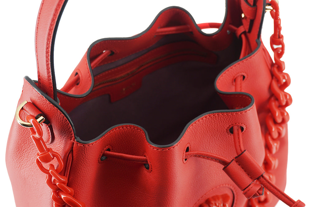 Versace Red Calf leather Hobo Shoulder and Handbag