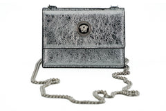 Versace Silver Leather Neck Wearing Card Case