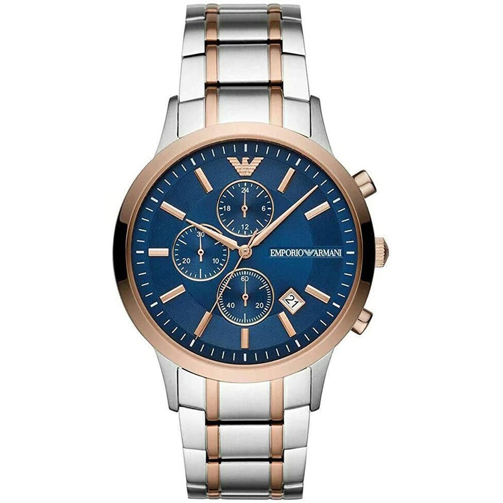 Emporio Armani Silver Steel Chronograph Watch