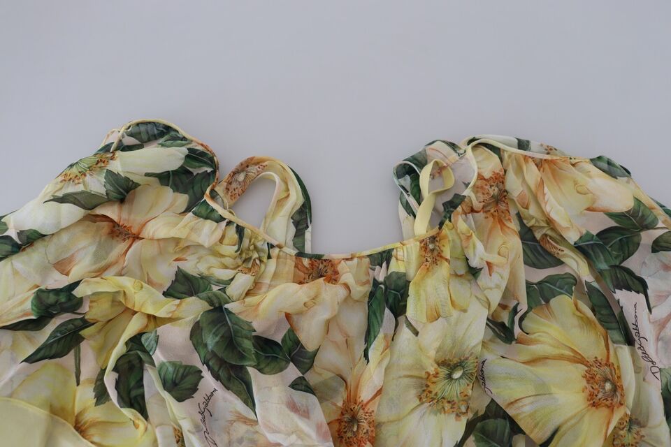 Dolce & Gabbana Elegant Floral Silk Pleated Maxi Dress