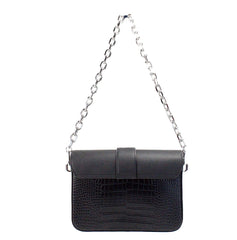 Michael Kors Carmen Medium Black Animal Print Embossed Leather Convertible Bag