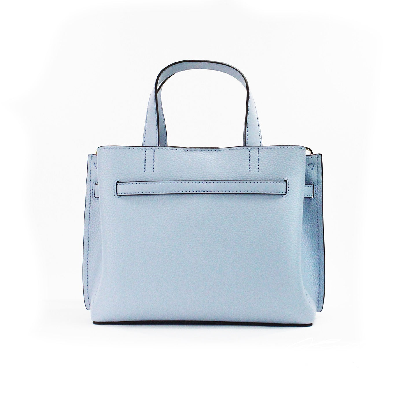 Michael Kors Emilia Small Pale Blue Pebbled Leather Satchel Crossbody Bag