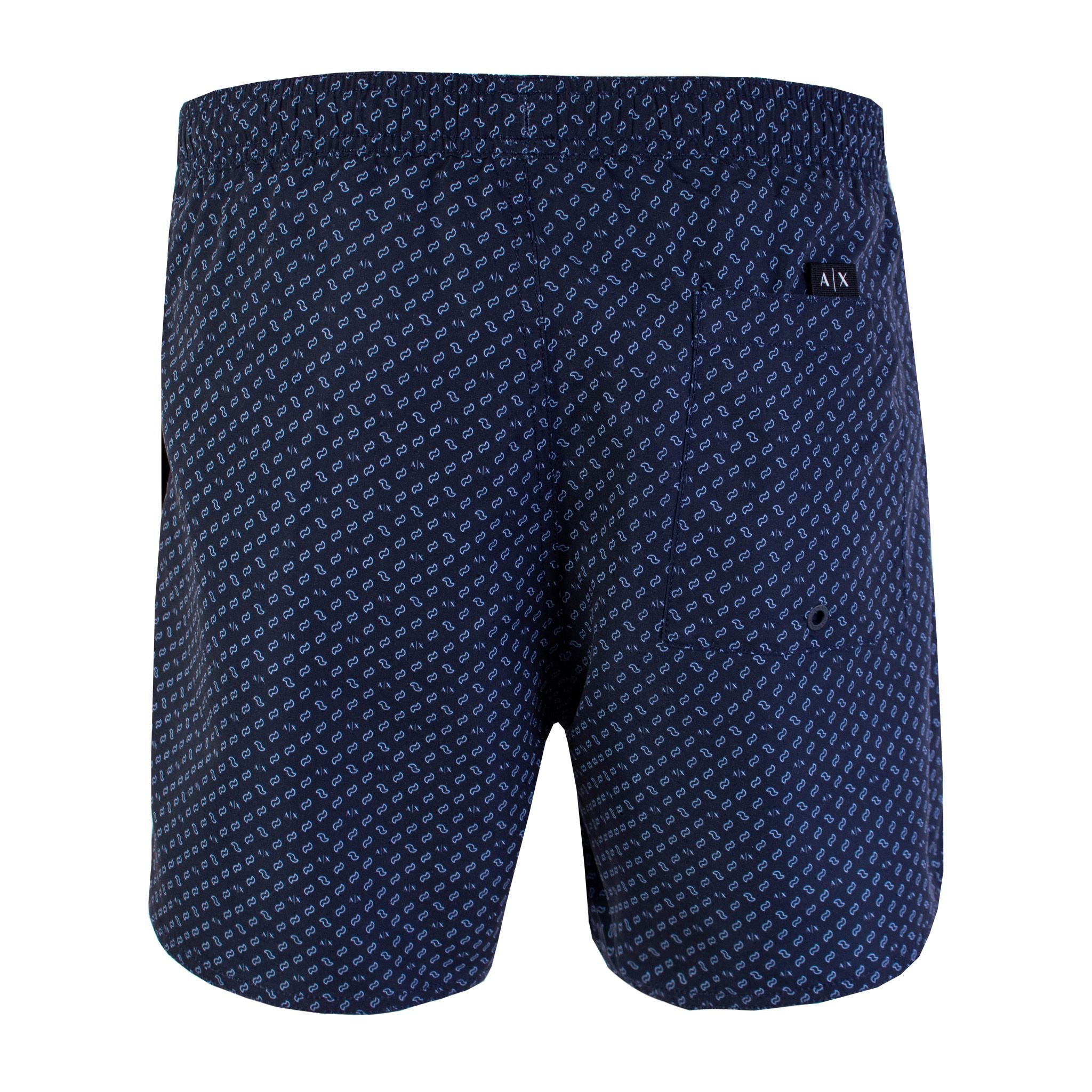 Armani Exchange Blue Micro Print Swim Shorts