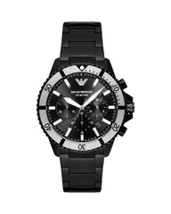 Emporio Armani Black Steel Chronograph Watch