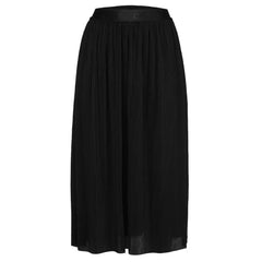 Gaelle Chic Pleated Black Skirt with Logo Waistband