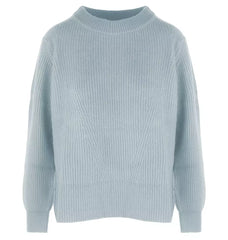 Malo Elegant Ribbed Wool-Cashmere Women's Crew Neck Sweater