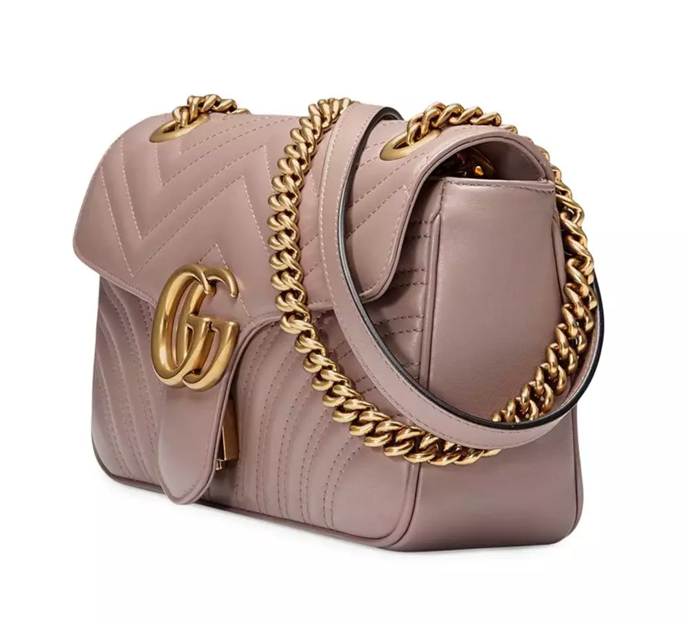 Gucci Chic Chevron Quilted Leather Shoulder Bag