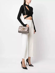 Plein Sport Elegant Beige Crossbody Bag with Gold-Tone Accents