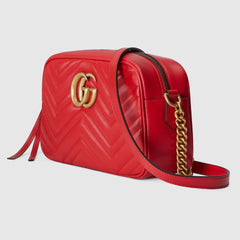 Gucci Elegant Red Quilted Leather Shoulder Bag