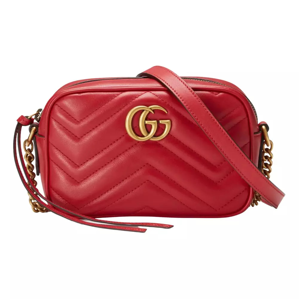 Gucci Elegant Chevron Quilted Leather Shoulder Bag