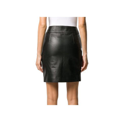 Moschino Couture Chic Sheepskin Mini Skirt with Maxi Zip Detail