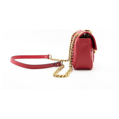 Gucci Elegant Red Chevron Quilted Shoulder Bag