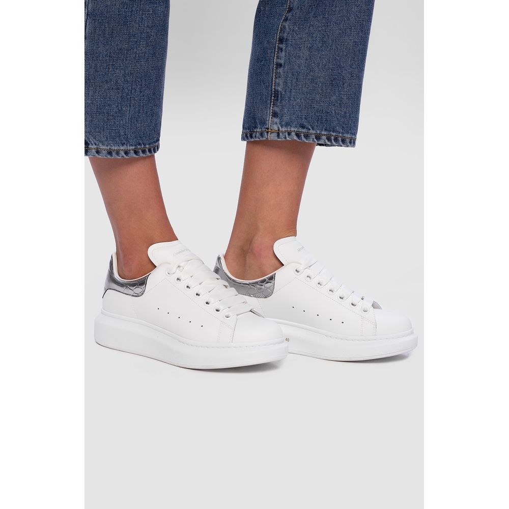 Alexander McQueen Elegant White Leather Lace-up Sneakers