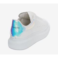 Alexander McQueen Pearlescent Trimmed White Leather Sneakers