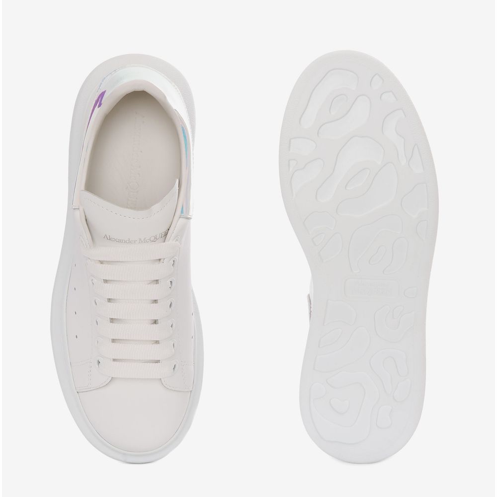 Alexander McQueen Pearlescent Trimmed White Leather Sneakers