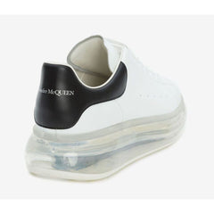 Alexander McQueen Sleek White Lace-Up Sneakers with Transparent Sole