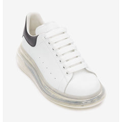 Alexander McQueen Sleek White Lace-Up Sneakers with Transparent Sole