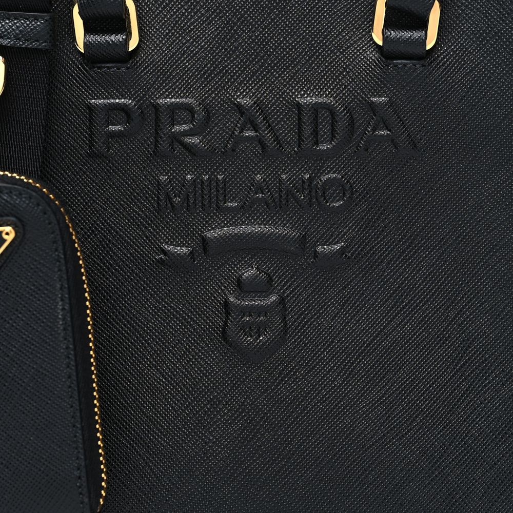 Prada Elegant Black Saffiano Leather Shoulder Bag