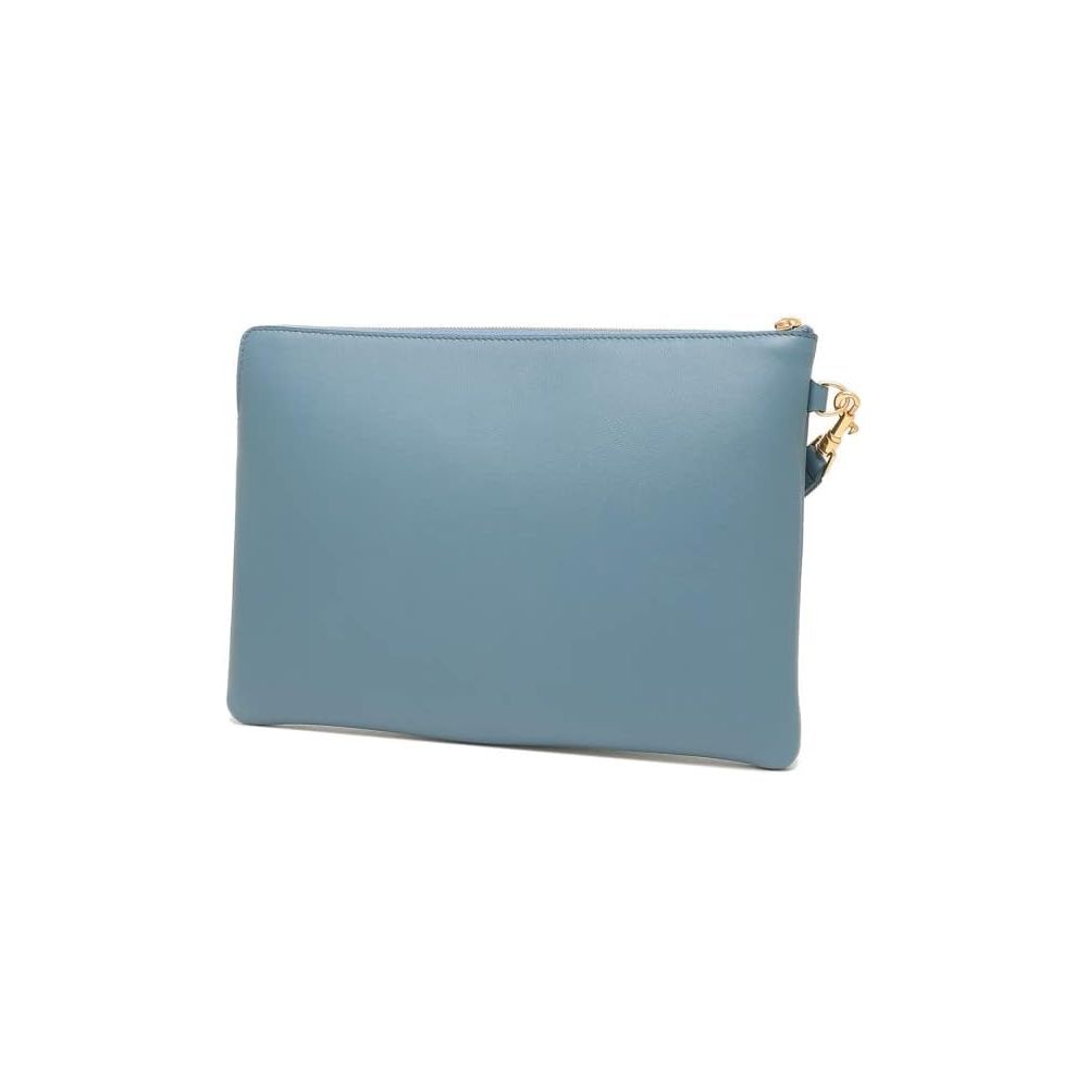 Celine Chic Denim Blue Leather Clutch with Removable Strap