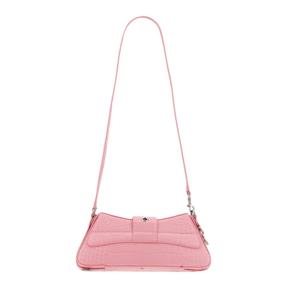 Balenciaga Chic Pink Leather Flap Bag with Matte Finish