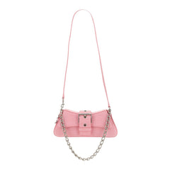 Balenciaga Chic Pink Leather Flap Bag with Matte Finish