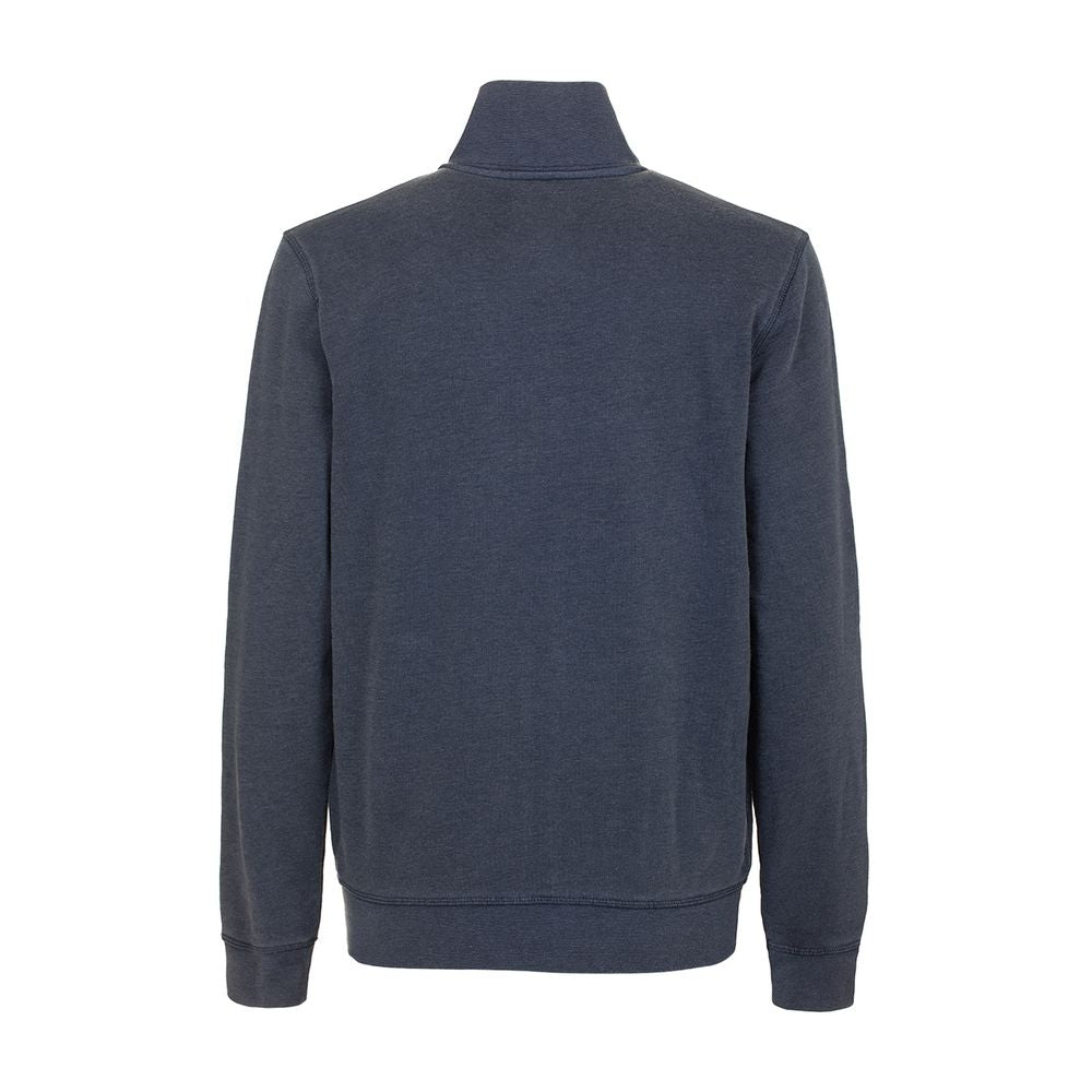 Fred Mello Cotton Blend Zipper Sweatshirt in Blue