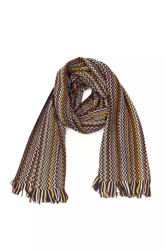 Missoni Vibrant Geometric Patterned Fringed Scarf