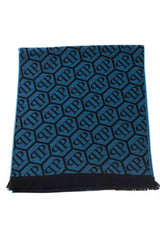 Philipp Plein Elegant Fringed Monogram Scarf